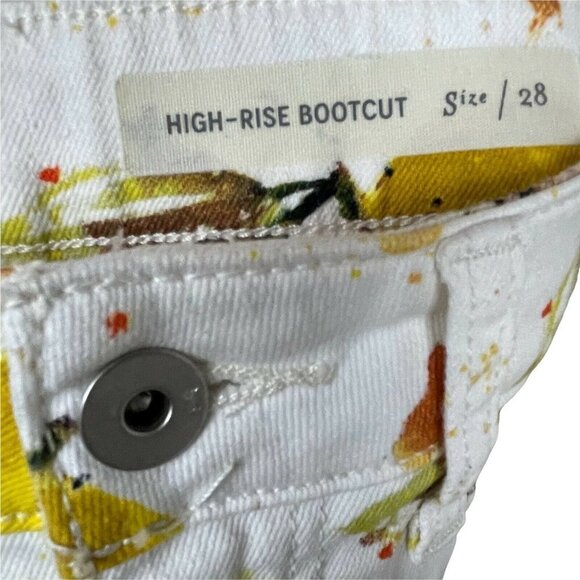 Pilcro and‎ the Letterpress Size 28 High-Rise Bootcut White Yellow Floral Pants - Picture 7 of 8